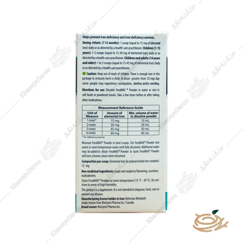 ترکیبات پودر آهن فرامکس بیوساینت