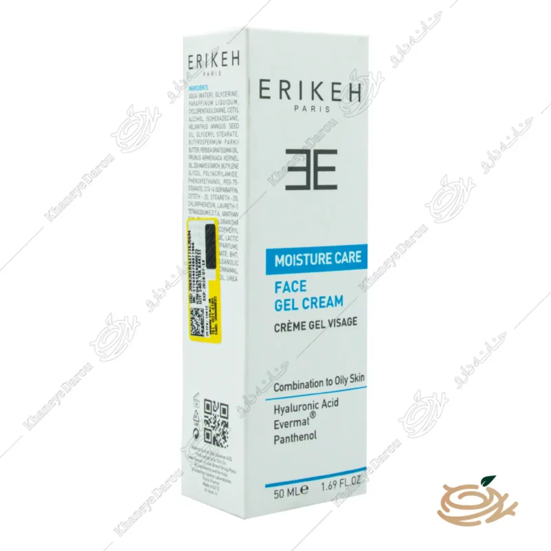 بسته بندی ژل کرم مرطوب کننده اریکه مناسب پوست چرب و مختلط