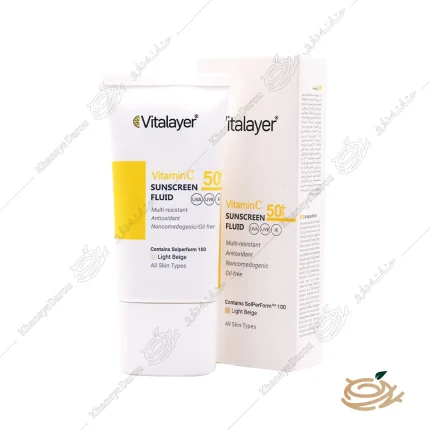 فلوئید ضد آفتاب SPF 50 ویتالیر مدل Vitamin C