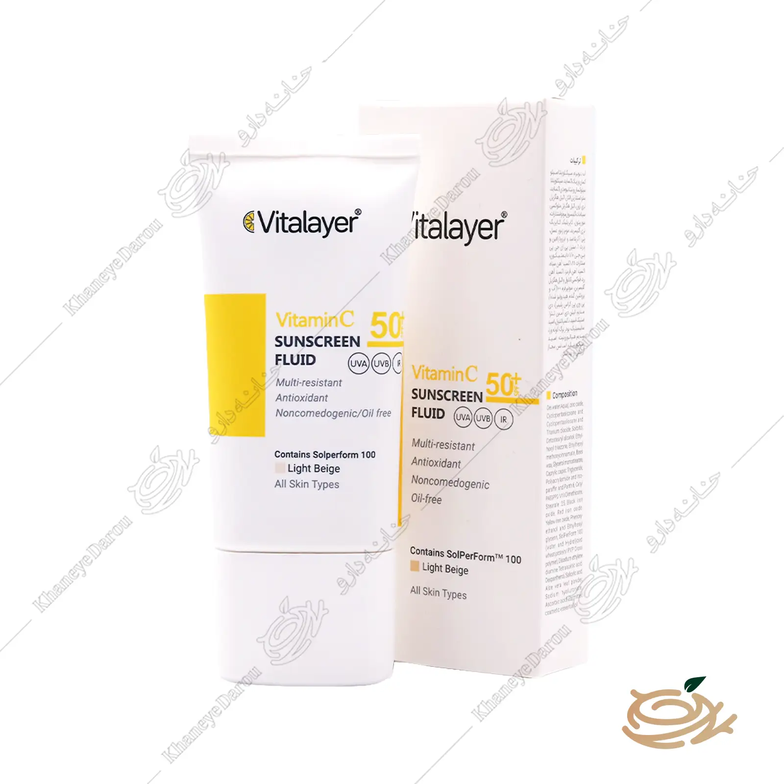 Vitalayer vitamin c Skin SPF50 Sunscreen Fluid-1 فلوئید ضد آفتاب SPF 50 ویتالیر مدل Vitamin C