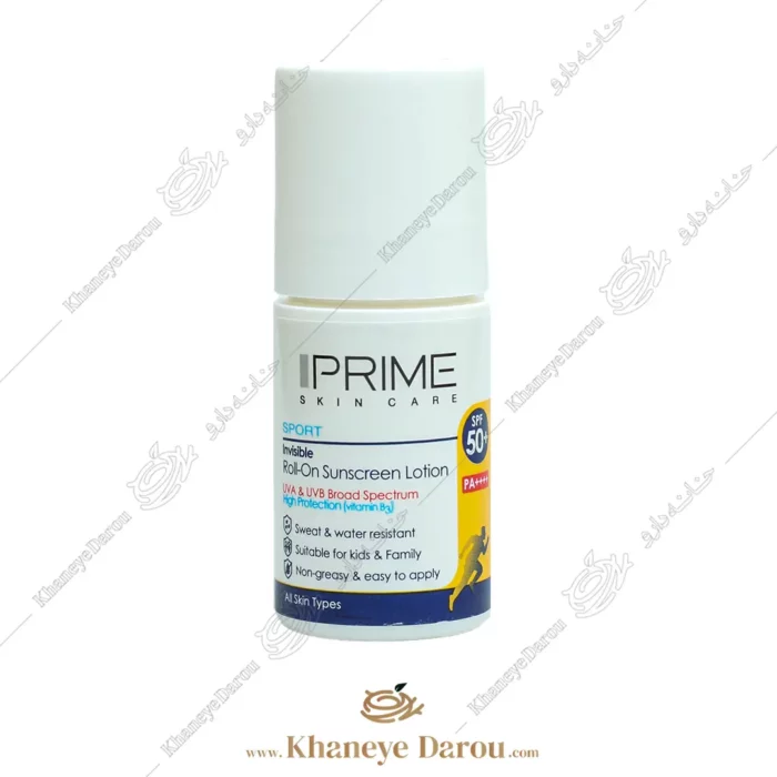 وسیون ضدآفتاب پرایم مدل Spoert Invisible Roll-On، حجم 50 میلی‌لیتر