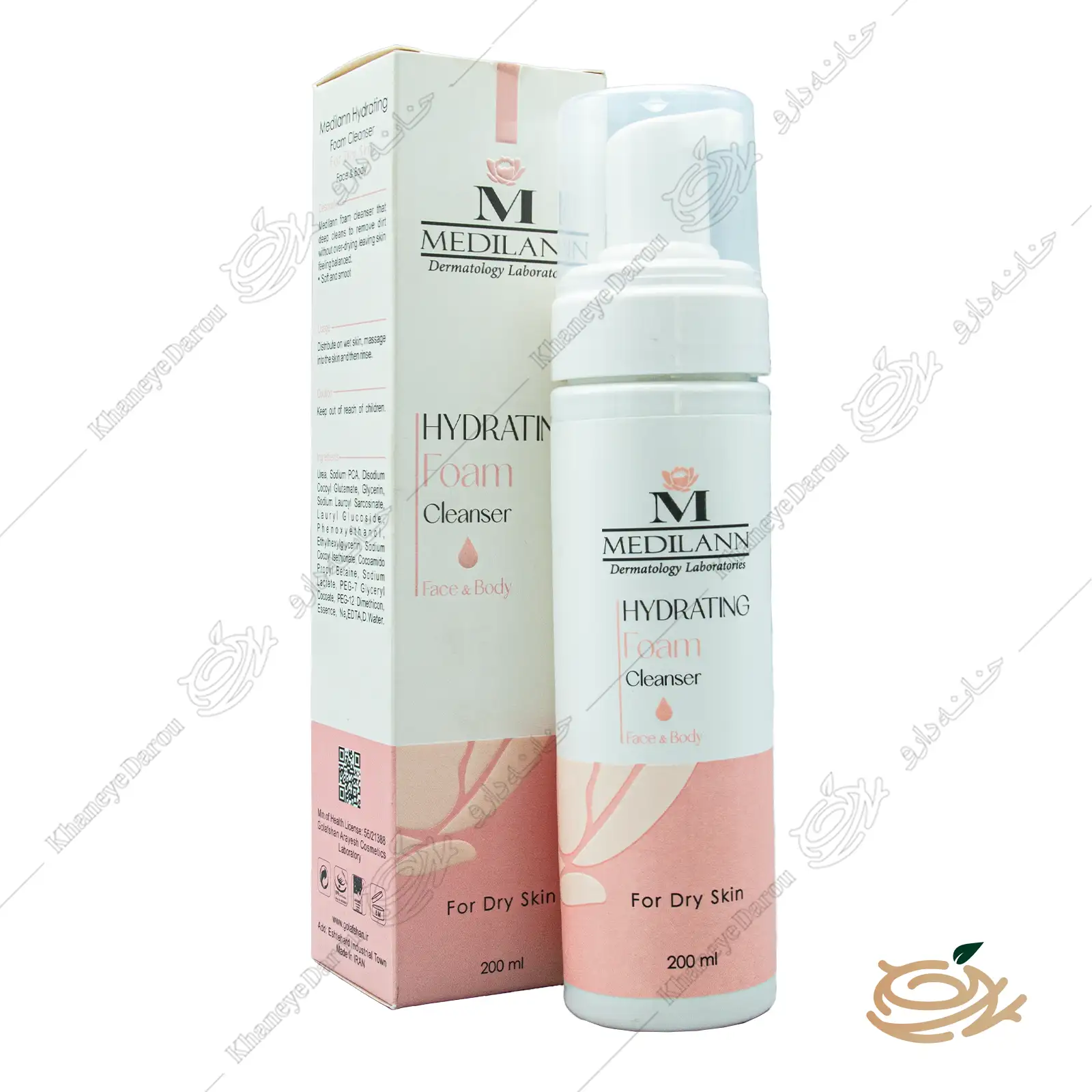 medilann-purifying-foam-cleanser-dry-to-sensitive-skin تصویر فوم شستشو و آبرسان مدیلن پوست خشک