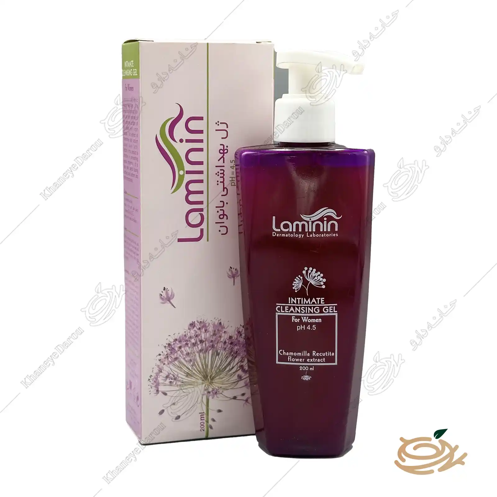 laminin-intimate-cleansing-gel-for-women-1 تصویر ژل بهداشتی بانوان لامینین در کنار عصارههای گیاهی
