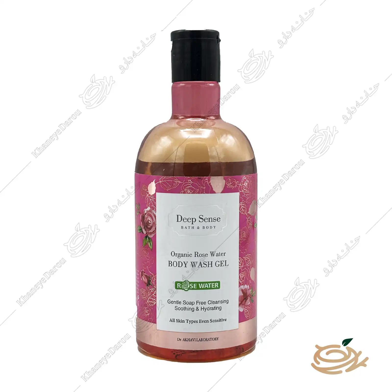 deep-sense-organic-rose-water-body-wash-gel شامپو بدن دیپ سنس گلاب محصولی با عصاره گلاب طبیعی و مناسب انواع پوست