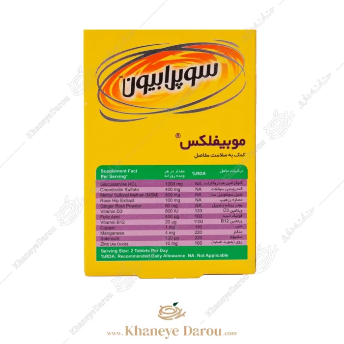 ترکیبات قرص موبیفلکس سوپرابیون