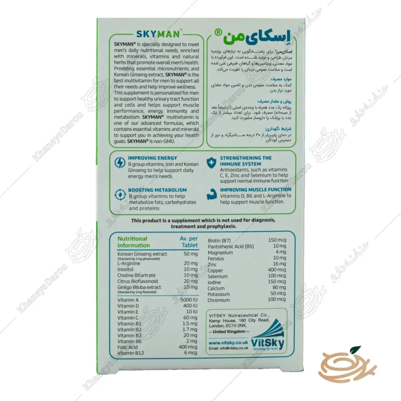 قرص اسکای من 2 ترکیبات قرص اسکای من