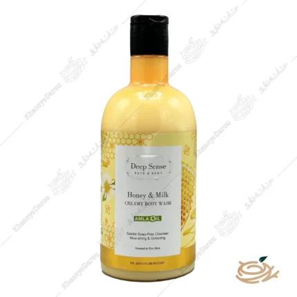 شامپو بدن کرمی شیر و عسل دیپ سنس با ترکیب شیر و عسل طبیعی