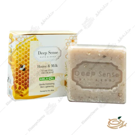 تصویر صابون کرمی شیر و عسل دیپ سنس مناسب پوست نرمال تا خشک