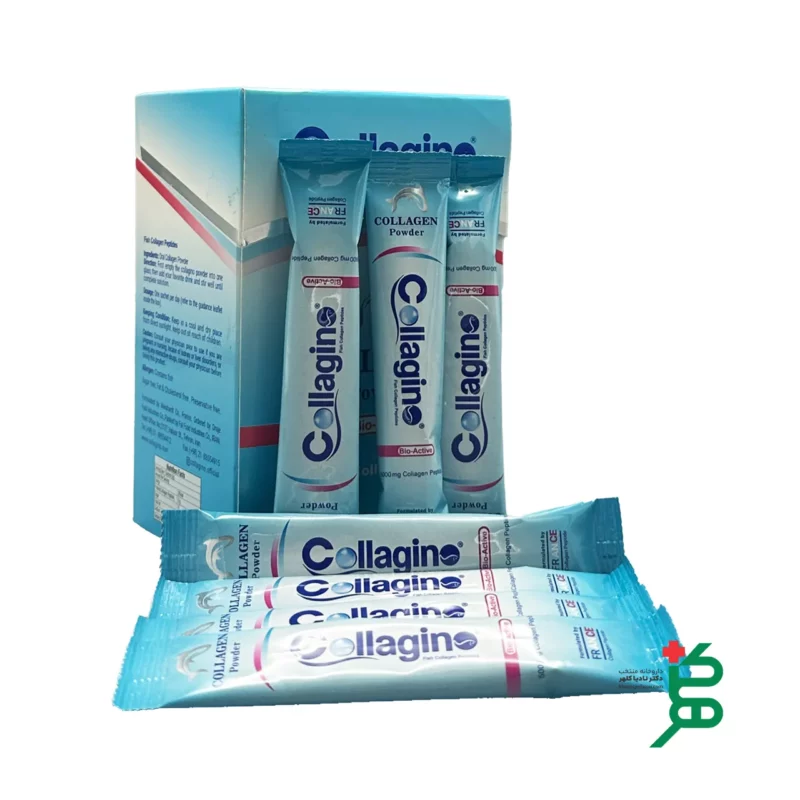 تصویر بسته بندی پودر کلاژن کلاژینو آبی