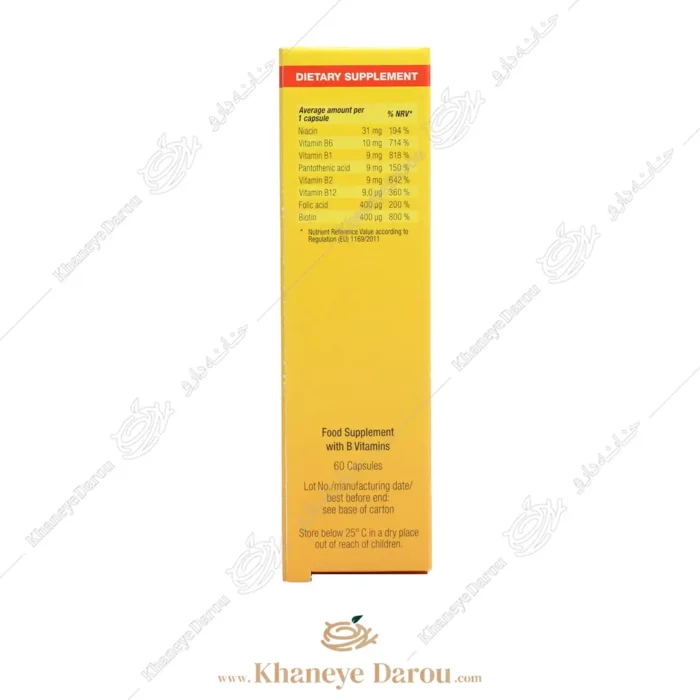 ترکیبات کپسول ب کمپلکس یوروویتال بسته 60 عددی
