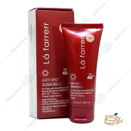 تصویر کرم ضد آفتاب لافارر برای پوست چرب رنگی SPF40 بژ روشن