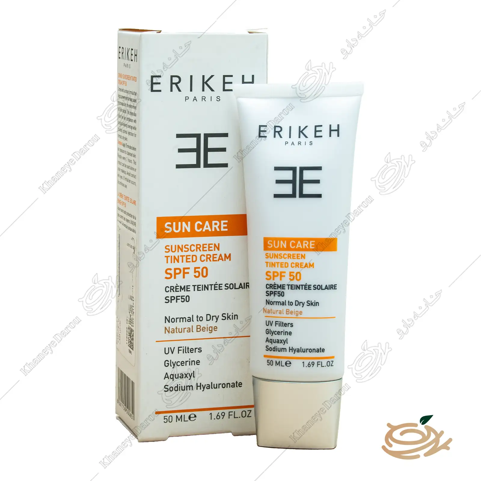 erikeh-sunscreen-cream-tinted-spf50 تصویر کرم ضد آفتاب اریکه پوست خشک