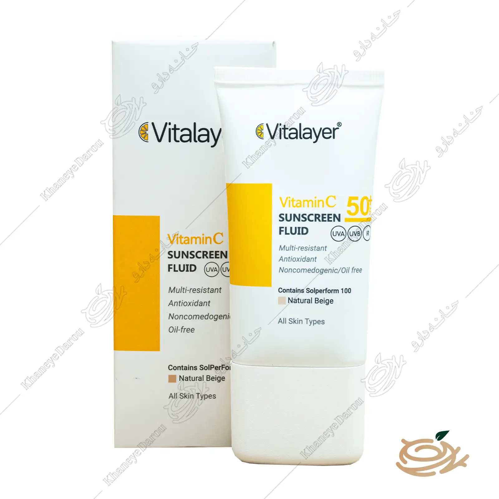 vitalayer-sun-screen-fluid-vitamin-c تصویر فلوئید ضد آفتاب ویتامین سی ویتالیر SPF50