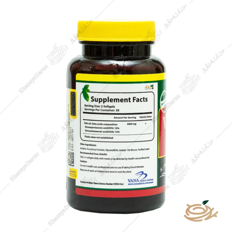 نحوه مصرف سافت ژل امگا 3 وانا مکس نورم لایف بسته 60 عددی