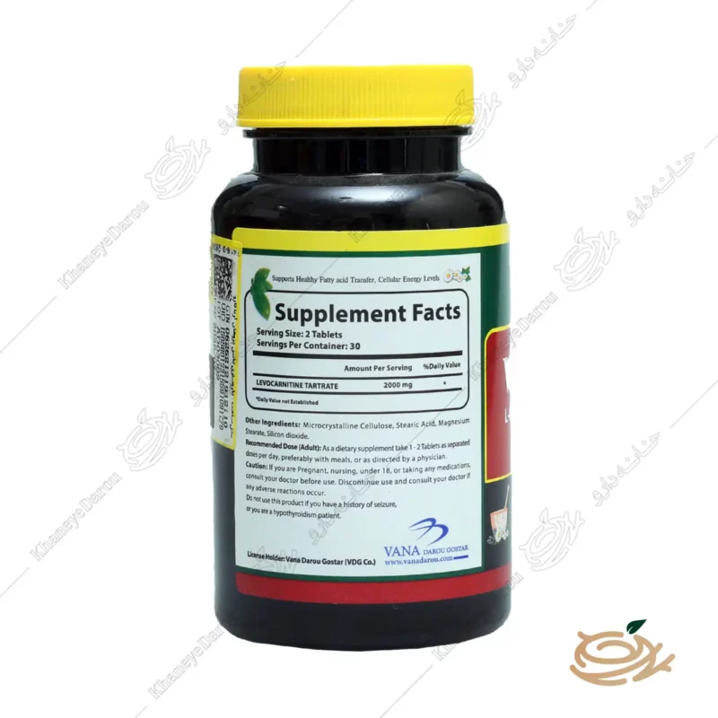 ترکیبات قرص ال کارنیتین وانا برن 500 میلی گرم نورم لایف 60 عدد