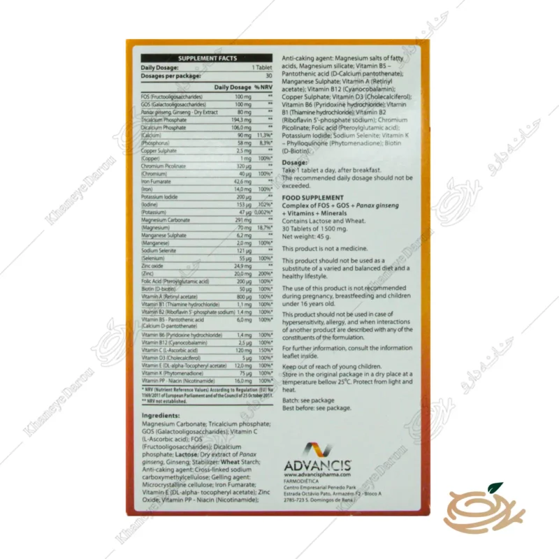 ترکیبات قرص ادونسیس