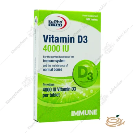 تصویر قرص ویتامین د3 یوروویتال 4000 واحدی