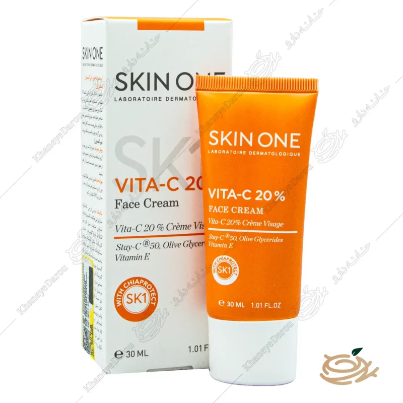 تصویر کرم صورت ویتامین سی اسکین وان 20 درصد
